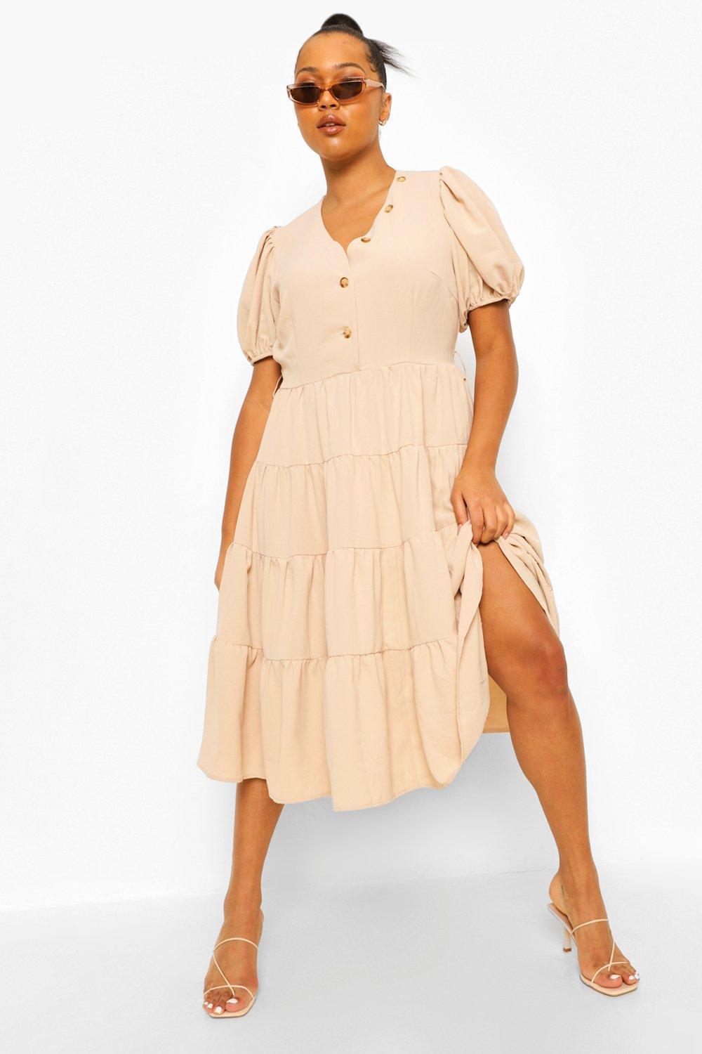 Boohoo puff 2024 sleeve dress