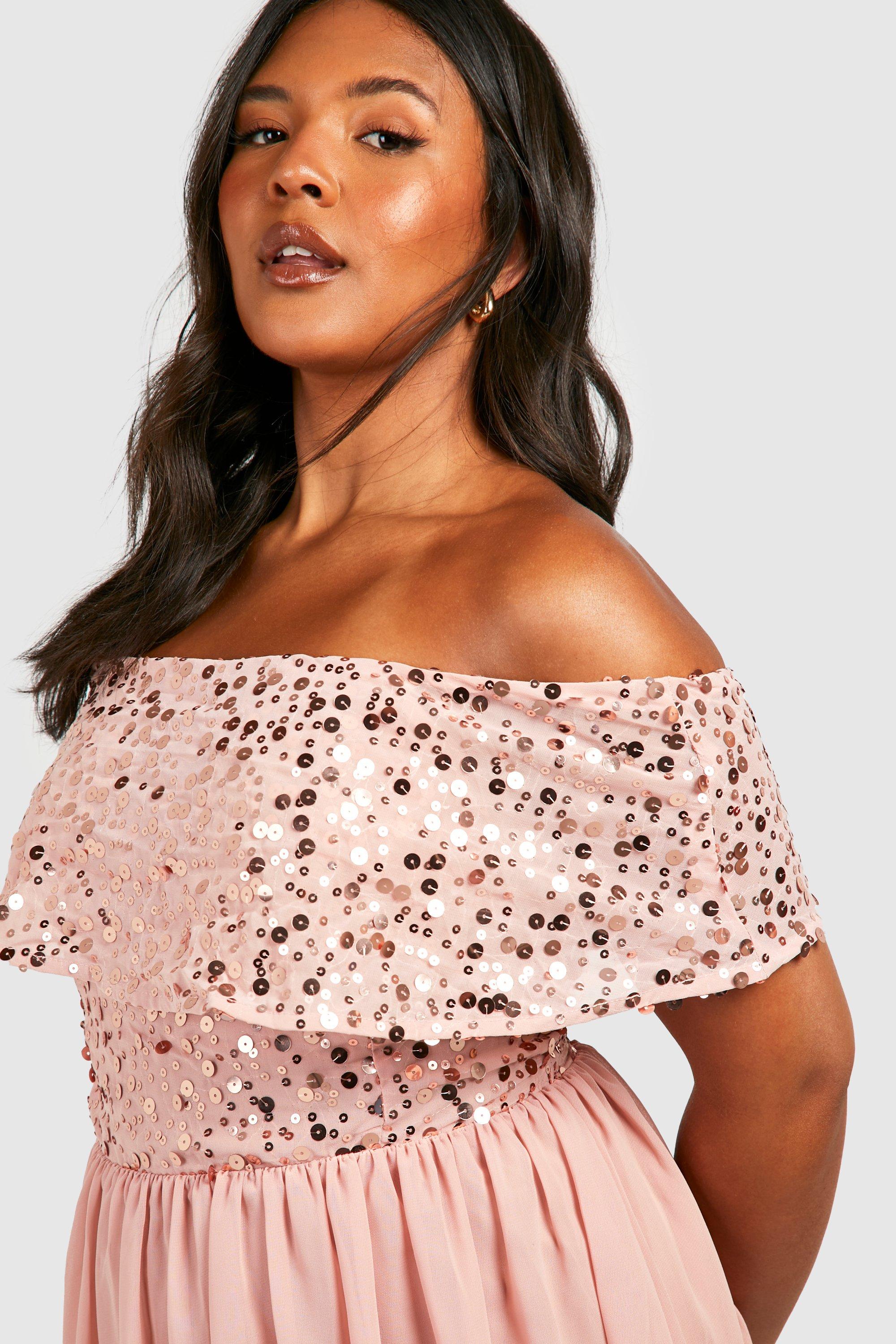 Rose gold hot sale bardot dress