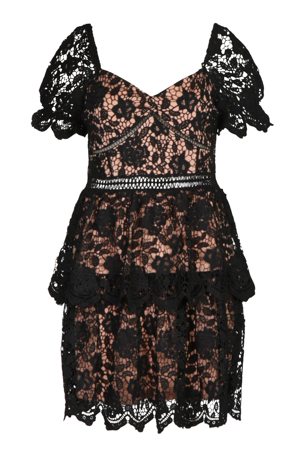 Women's Lace Dress - skater dress, sheer dress  