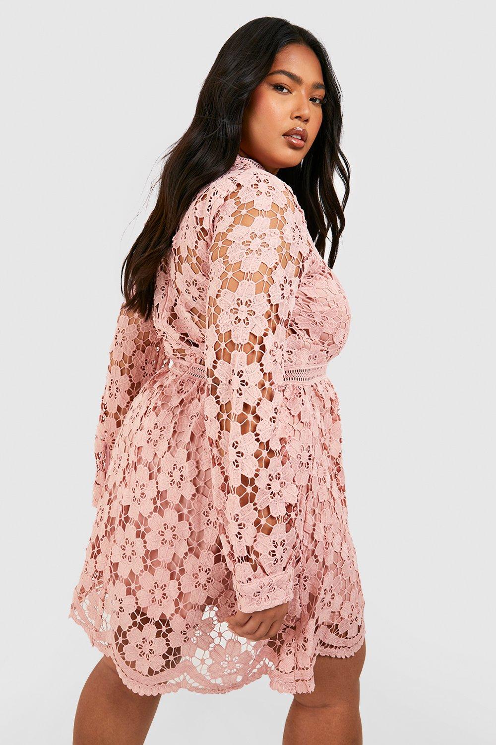 Boohoo lace skater outlet dress