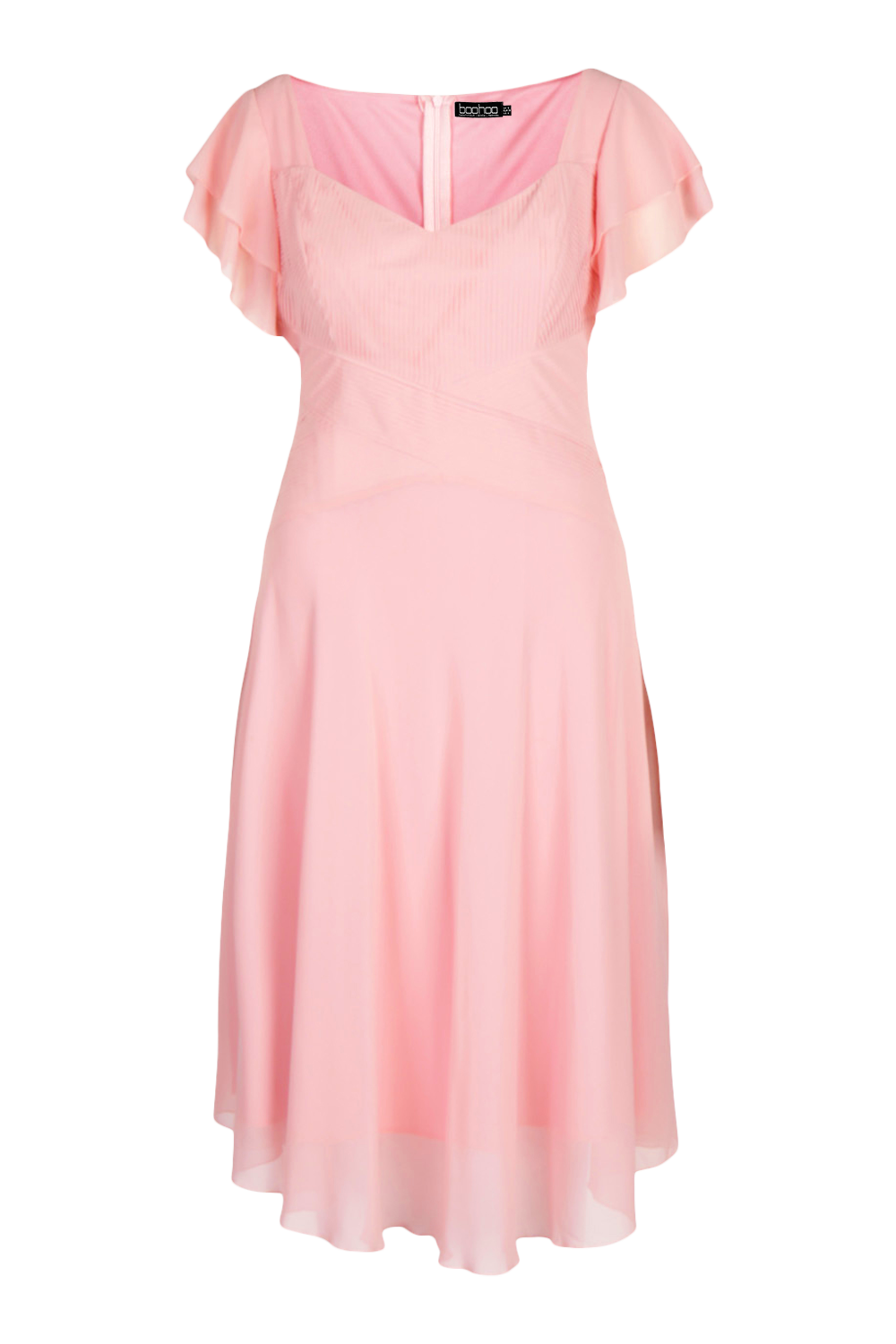 Pink chiffon sale midi dress