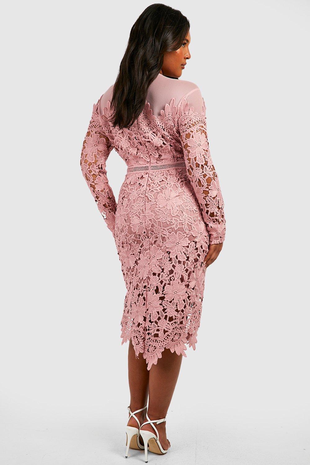 Blush lace embroidered shop maxi shirt dress