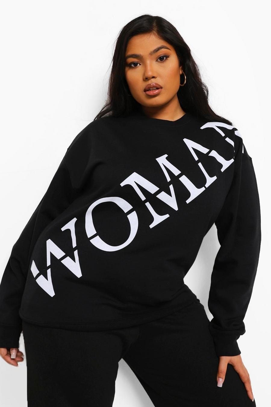 Suéter con estampado Woman, talla grande, Negro image number 1