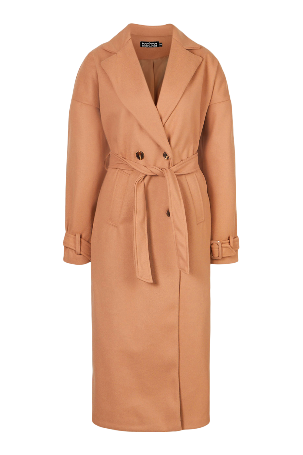 Boohoo petite camel top coat