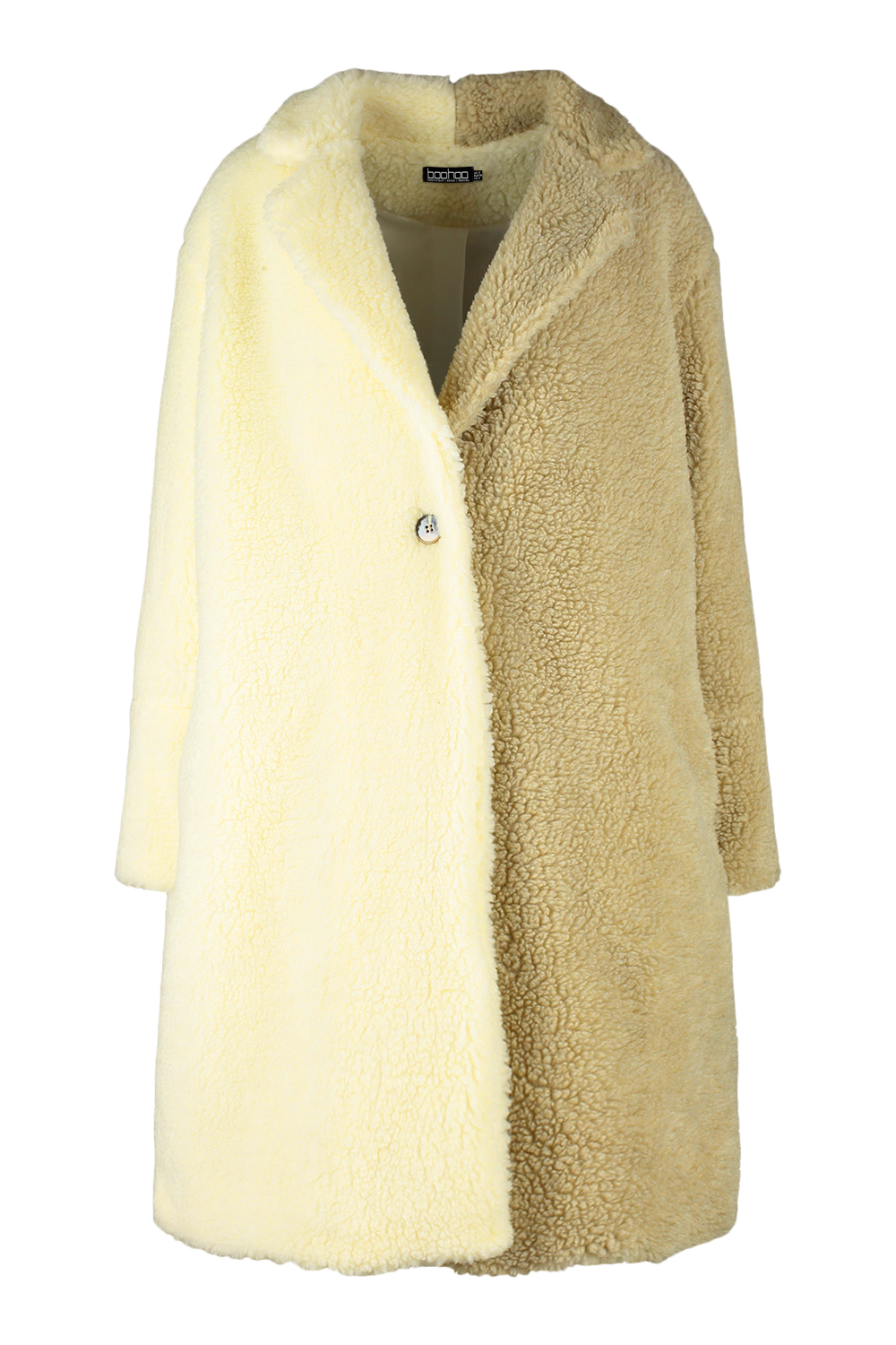 Longline teddy coat cream on sale