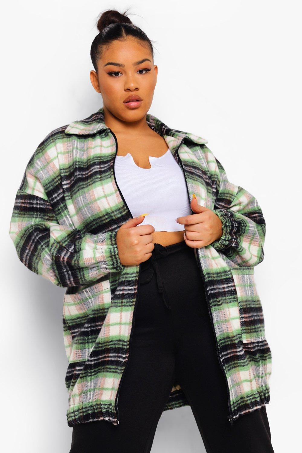 plus size long shacket