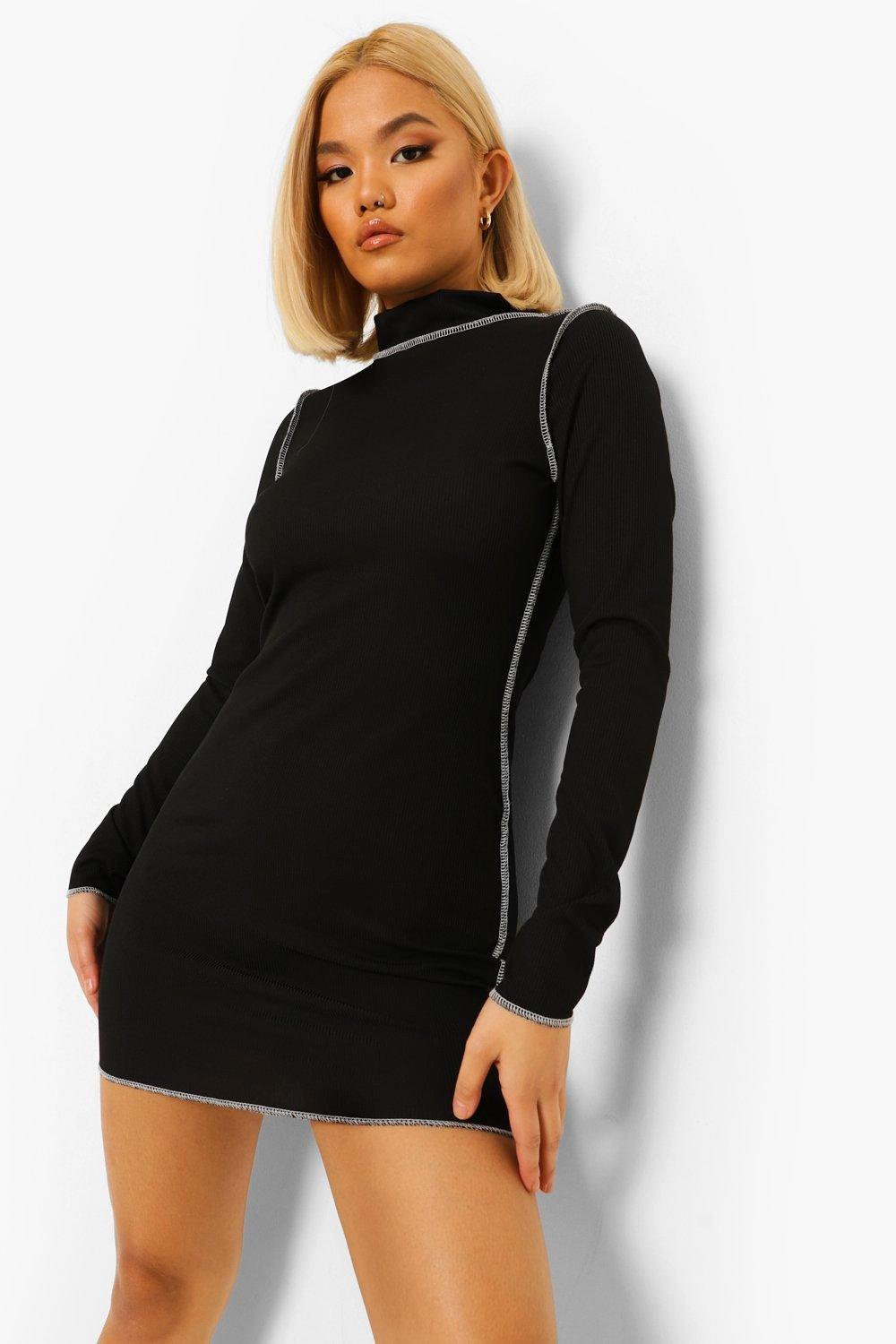 contrast stitch mini dress