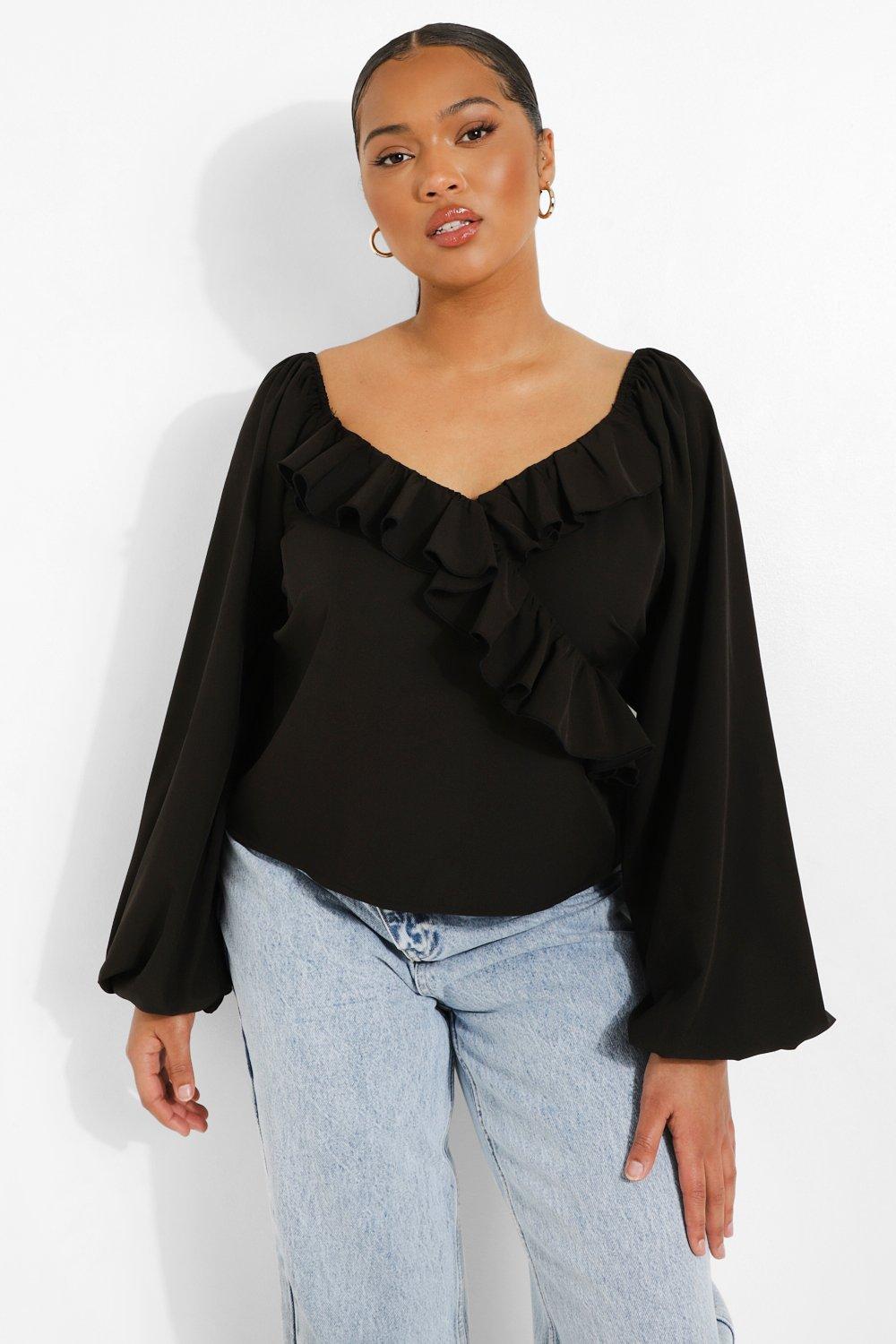 ruffle blouse boohoo