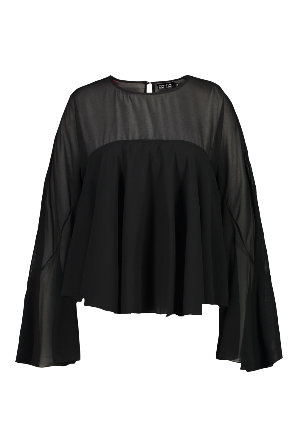 Plus Layered Flare Sleeve Smock Blouse | boohoo