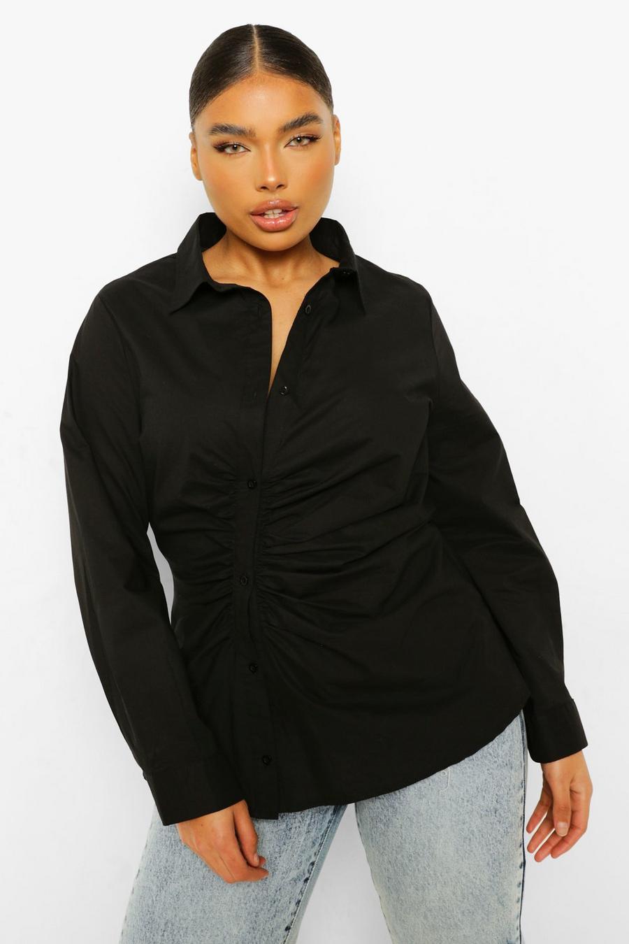Black Plus - Rynkad skjorta med asymmetrisk design image number 1