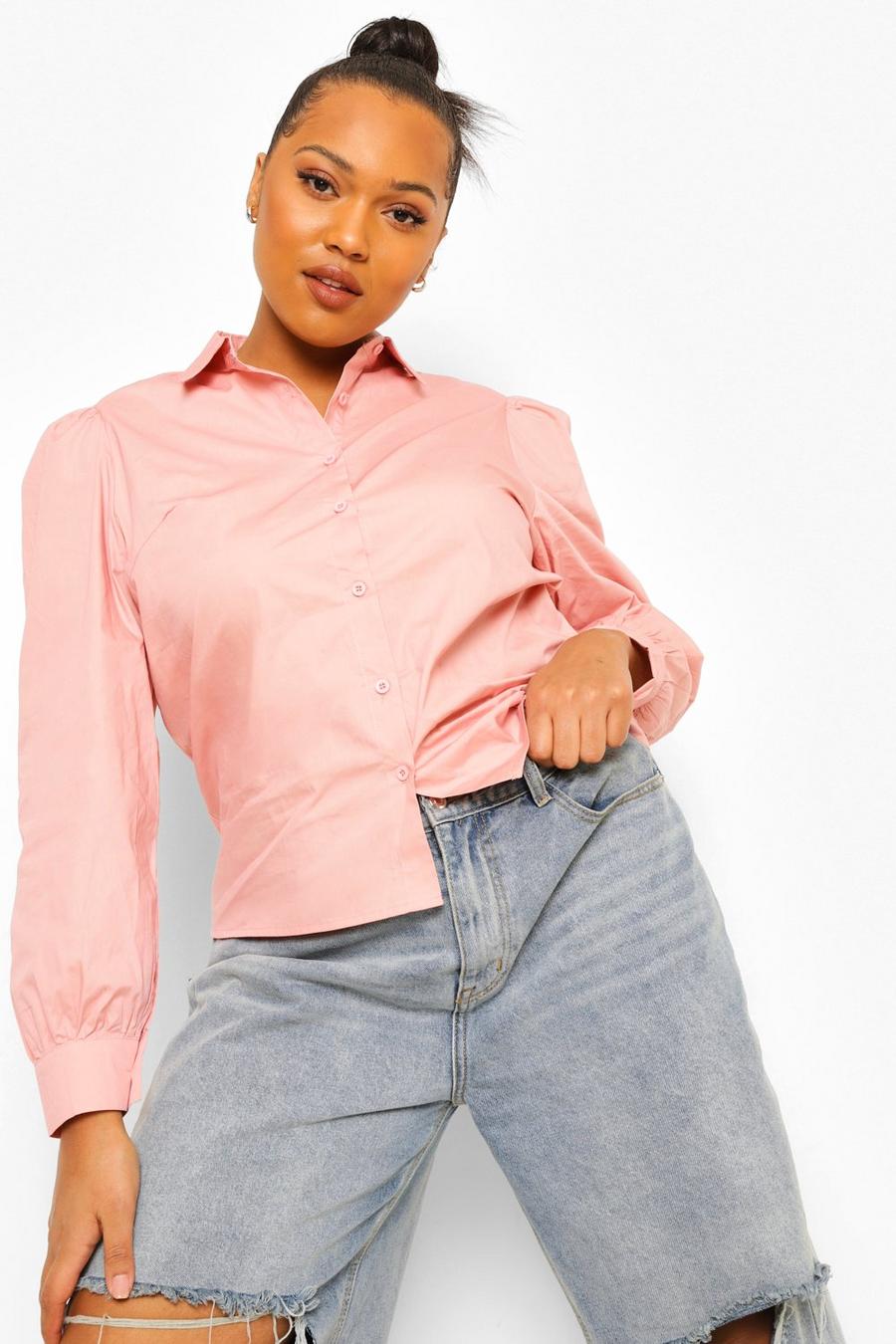 Blush rosa Plus Puff Sleeve Shirt image number 1