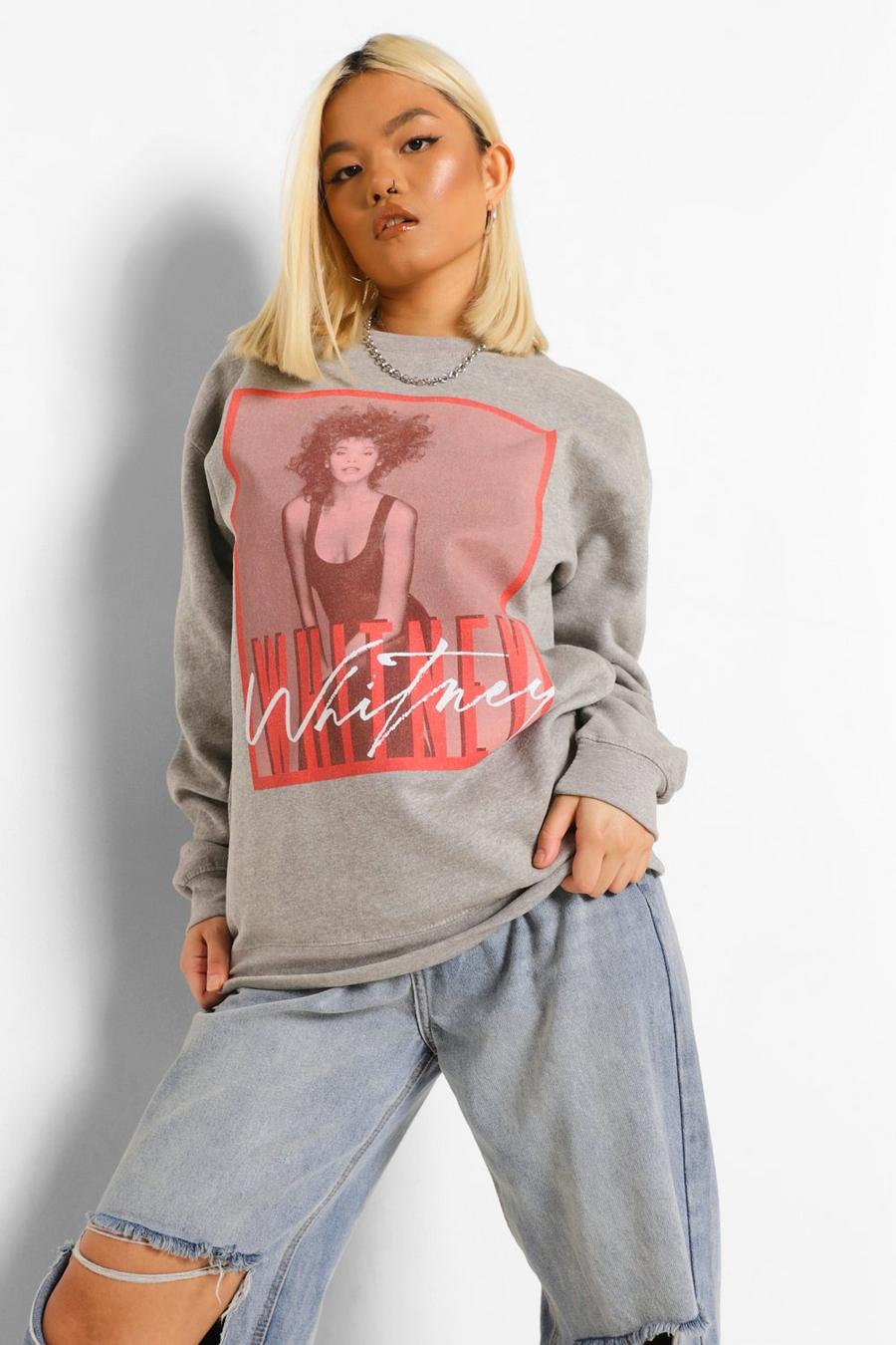 PETITE Sweatshirt mit lizenziertem Whitney-Print, Grau image number 1