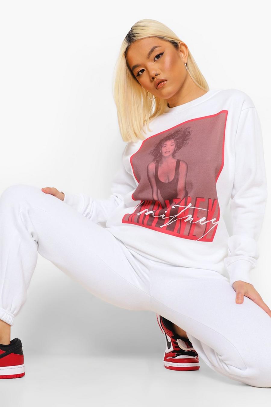 PETITE Sweatshirt mit lizenziertem Whitney-Print, Weiß image number 1