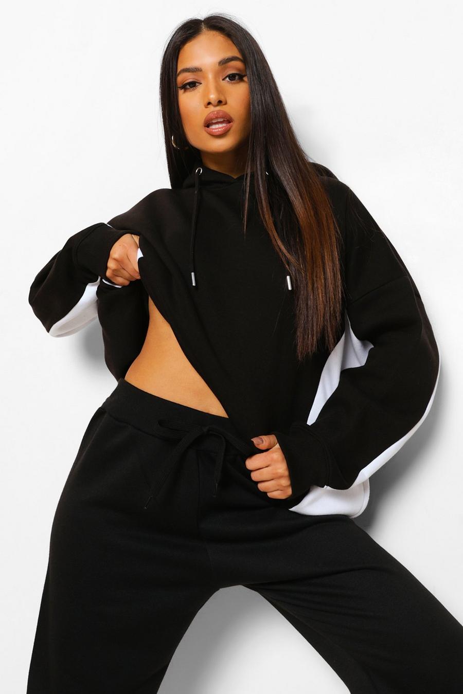 Black Petite - Oversize hoodie med blockfärger image number 1