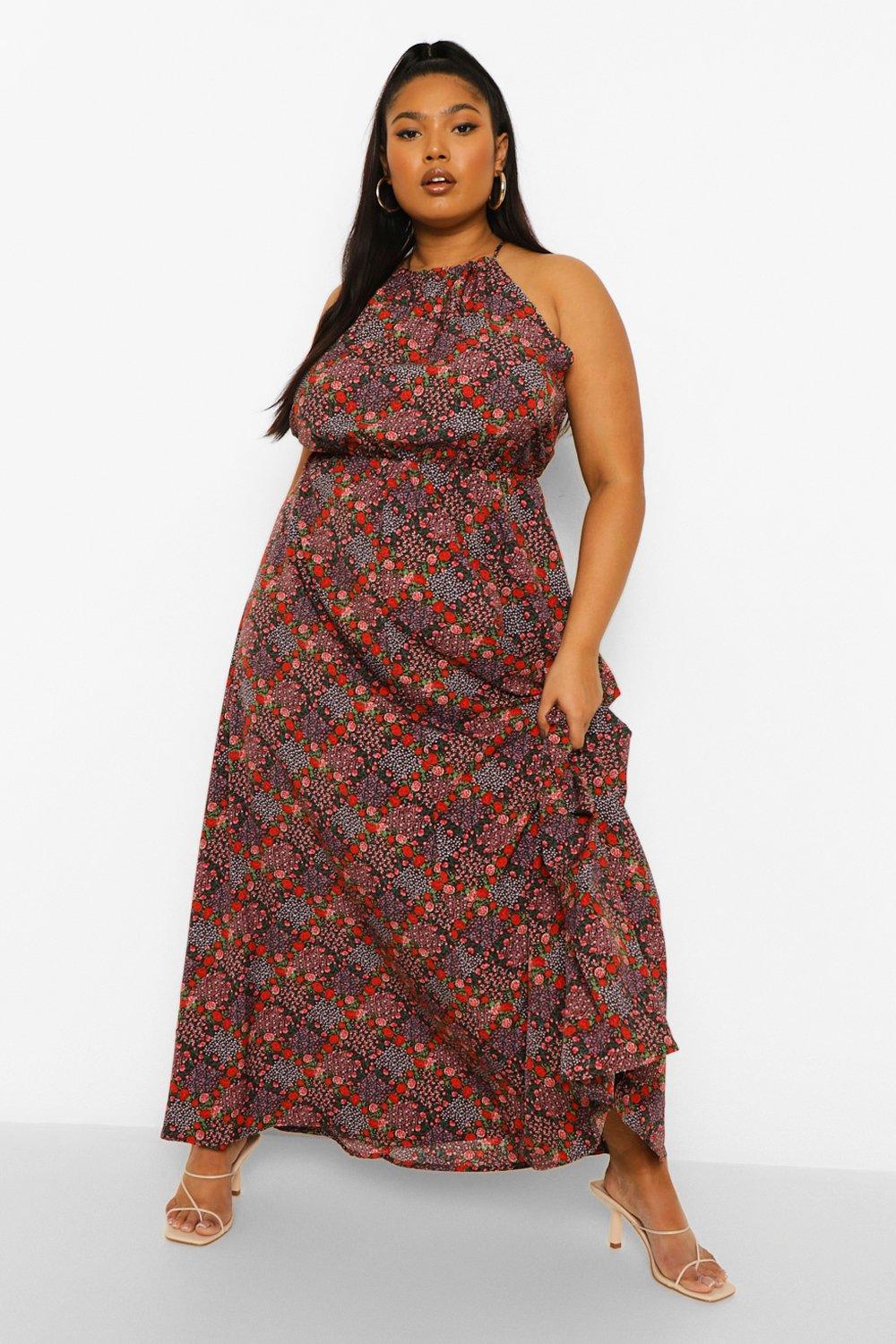 Boohoo plus floral dress sale