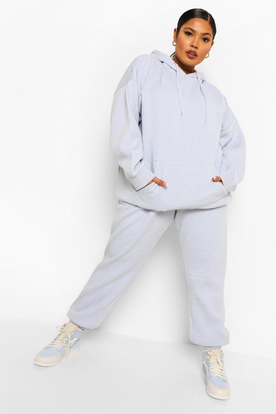 Light blue Plus Ofcl Studio Overdyed Marl Hoodie image number 1