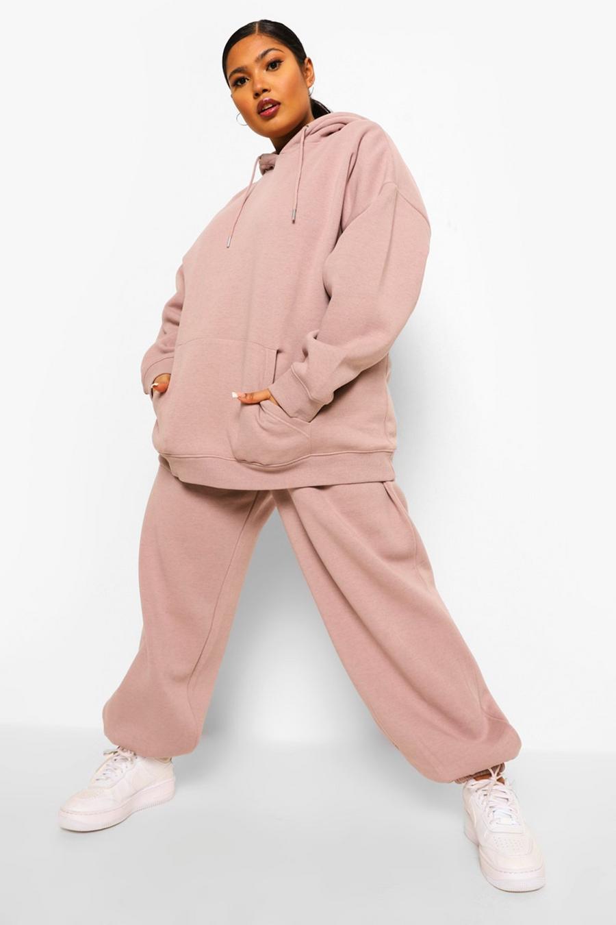 Dusky pink Plus - Oversize överfärgad hoodie