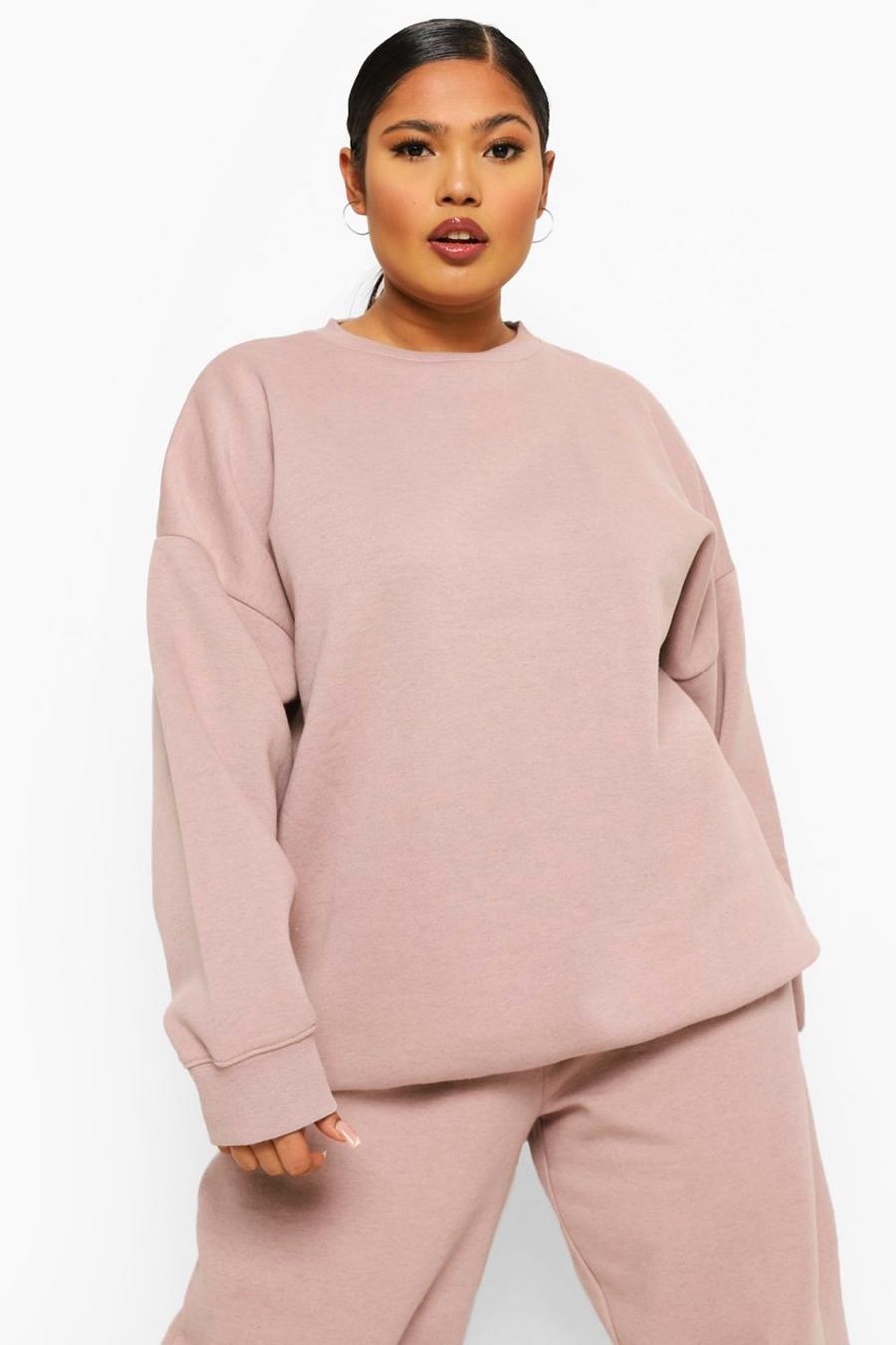Dusky pink Plus Overdye Oversized Sweatshirt image number 1