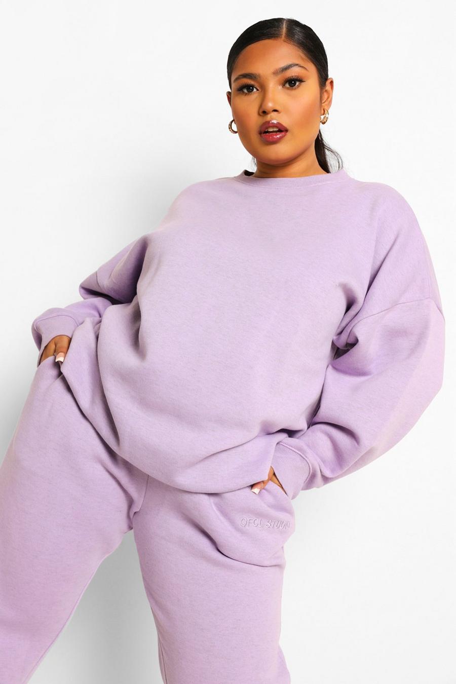 Lilac Plus Overdye Oversized Sweatshirt image number 1