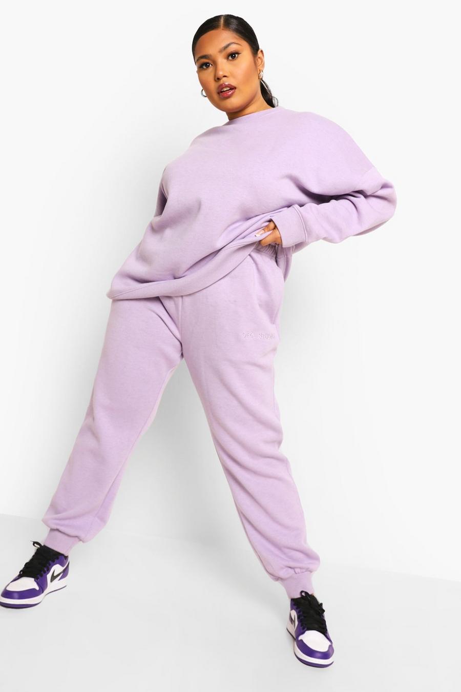 Lilac Plus - Ofcl Överfärgade joggers med brodyr image number 1