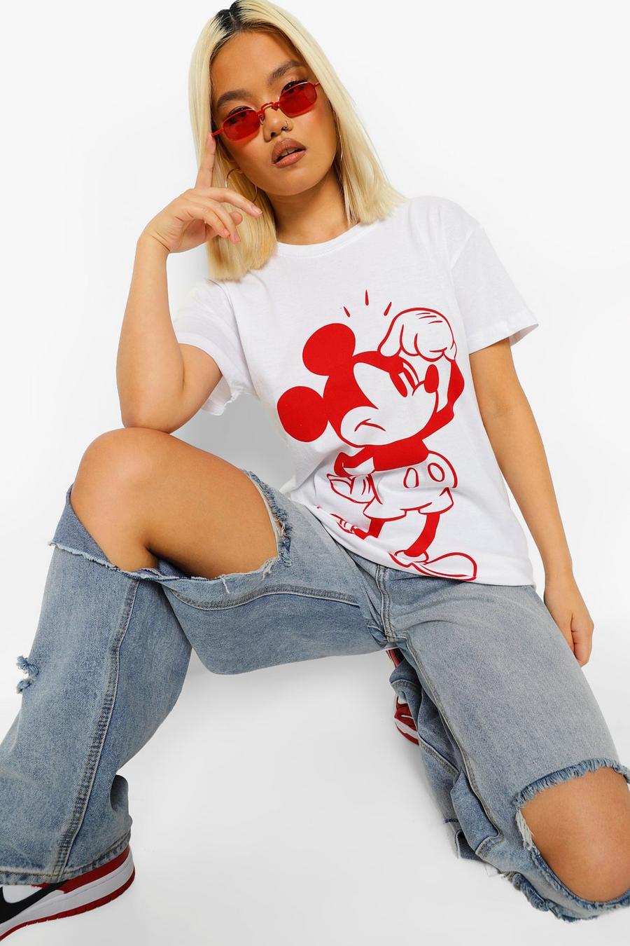 White Petite Mickey Mouse Licensed T-shirt image number 1