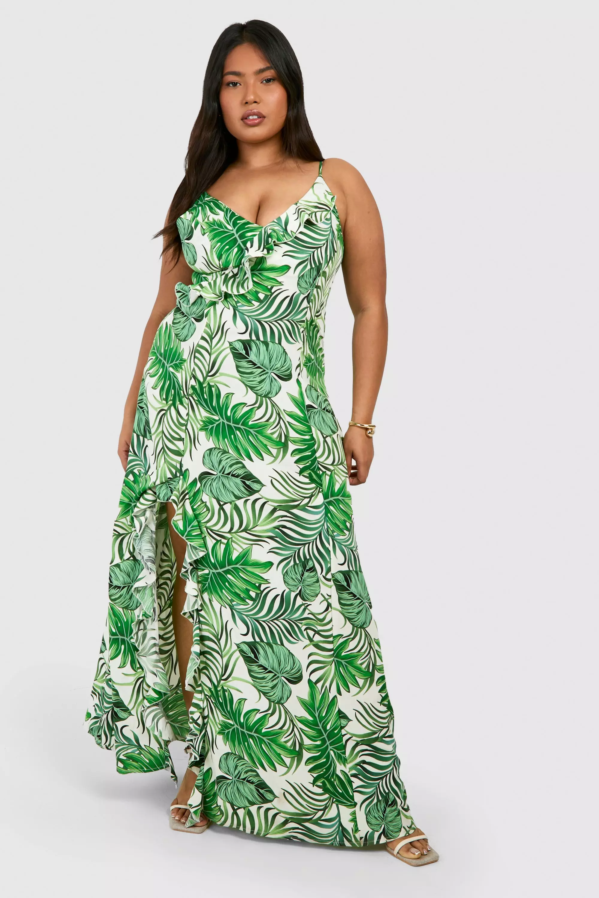 White tropical hot sale maxi dress