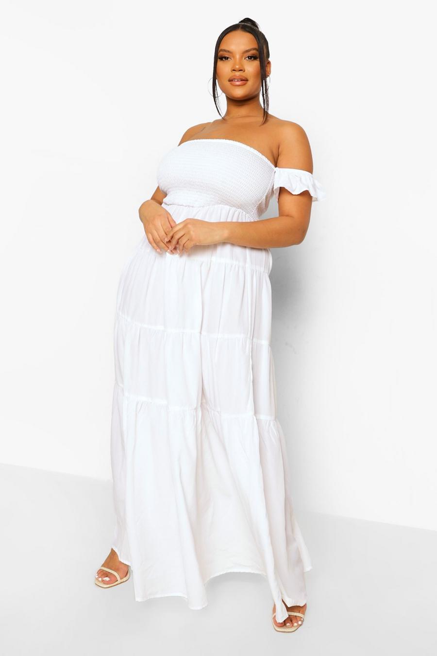 Plus Off The Shoulder Tiered Maxi Dress
