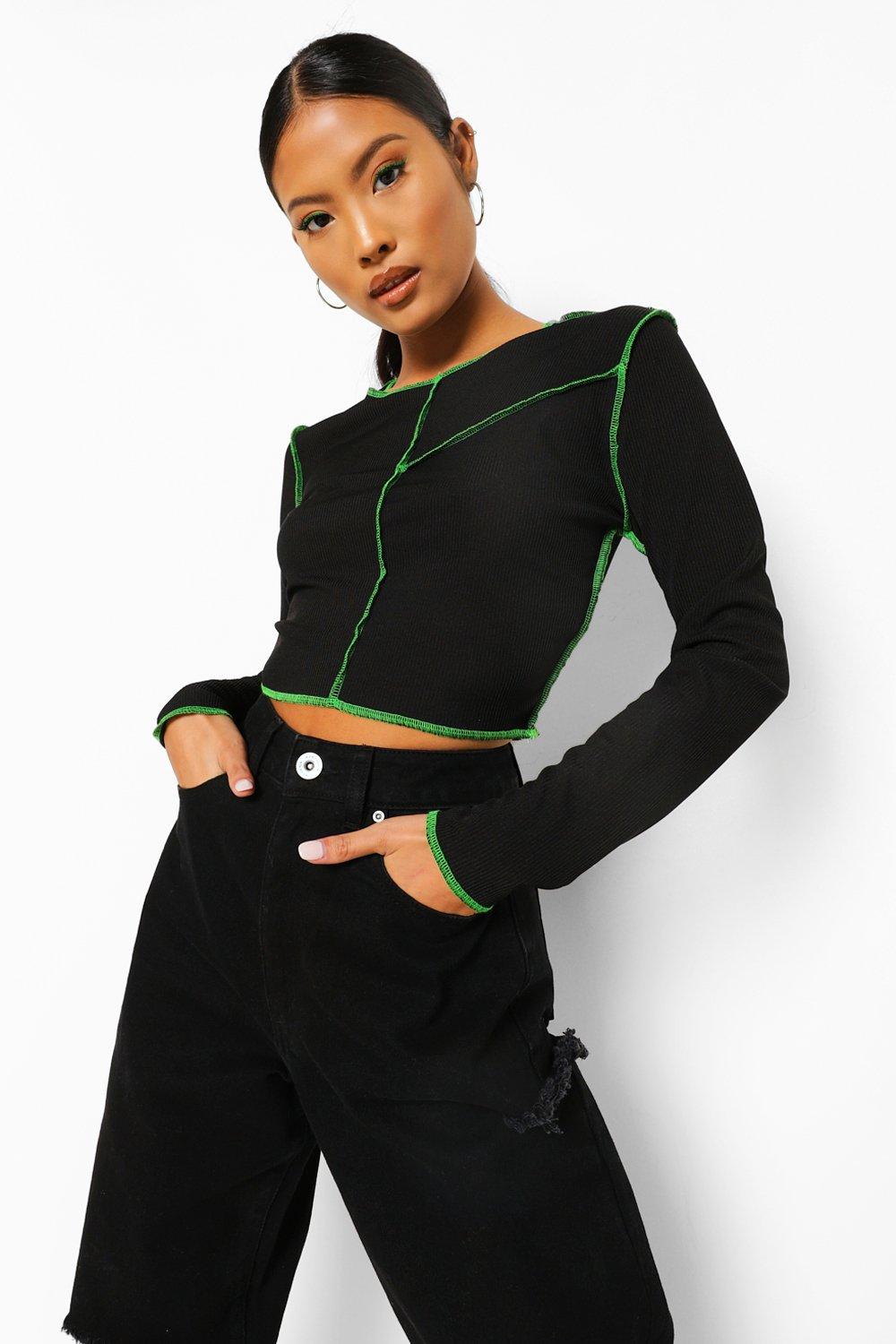 Boohoo neon crop top online