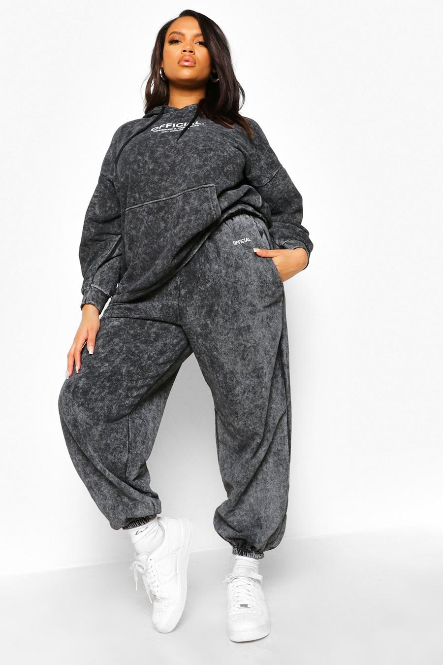 Charcoal Plus Ofcl Washed Casual Tracksuit image number 1