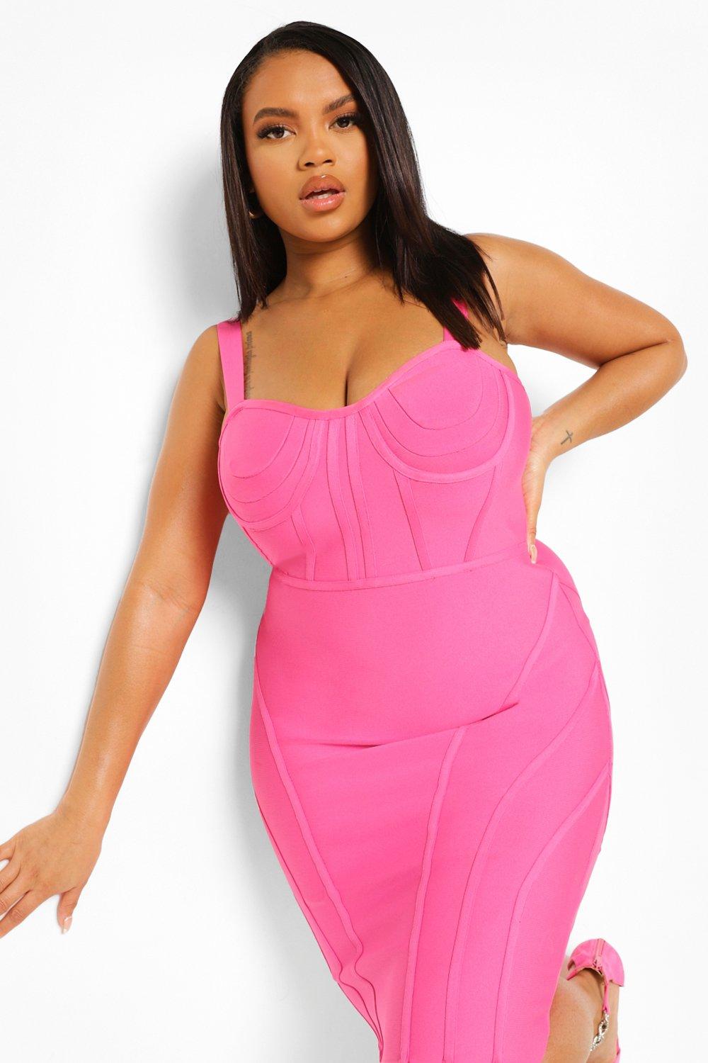 Women's Plus Bandage Sculpt Corset Bodycon Dress