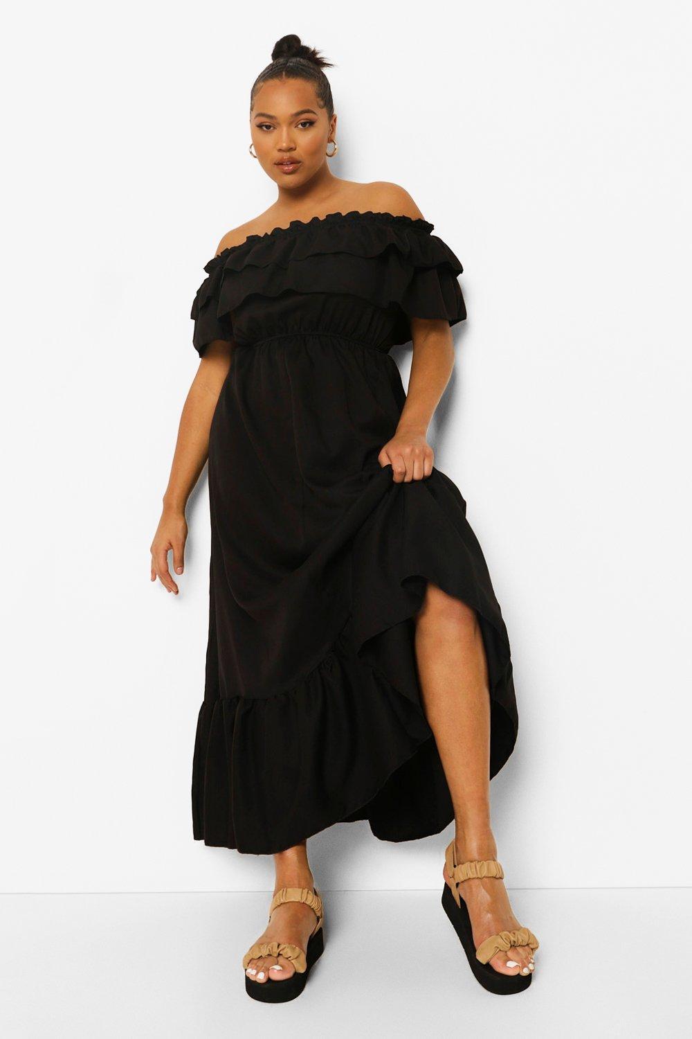 Plus hot sale ruffle dress