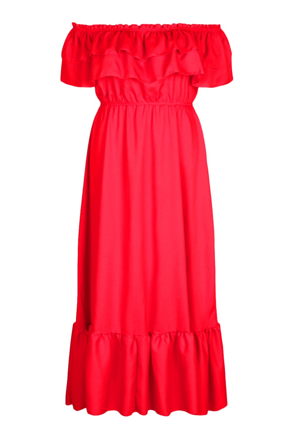 Boohoo red hot sale bardot dress