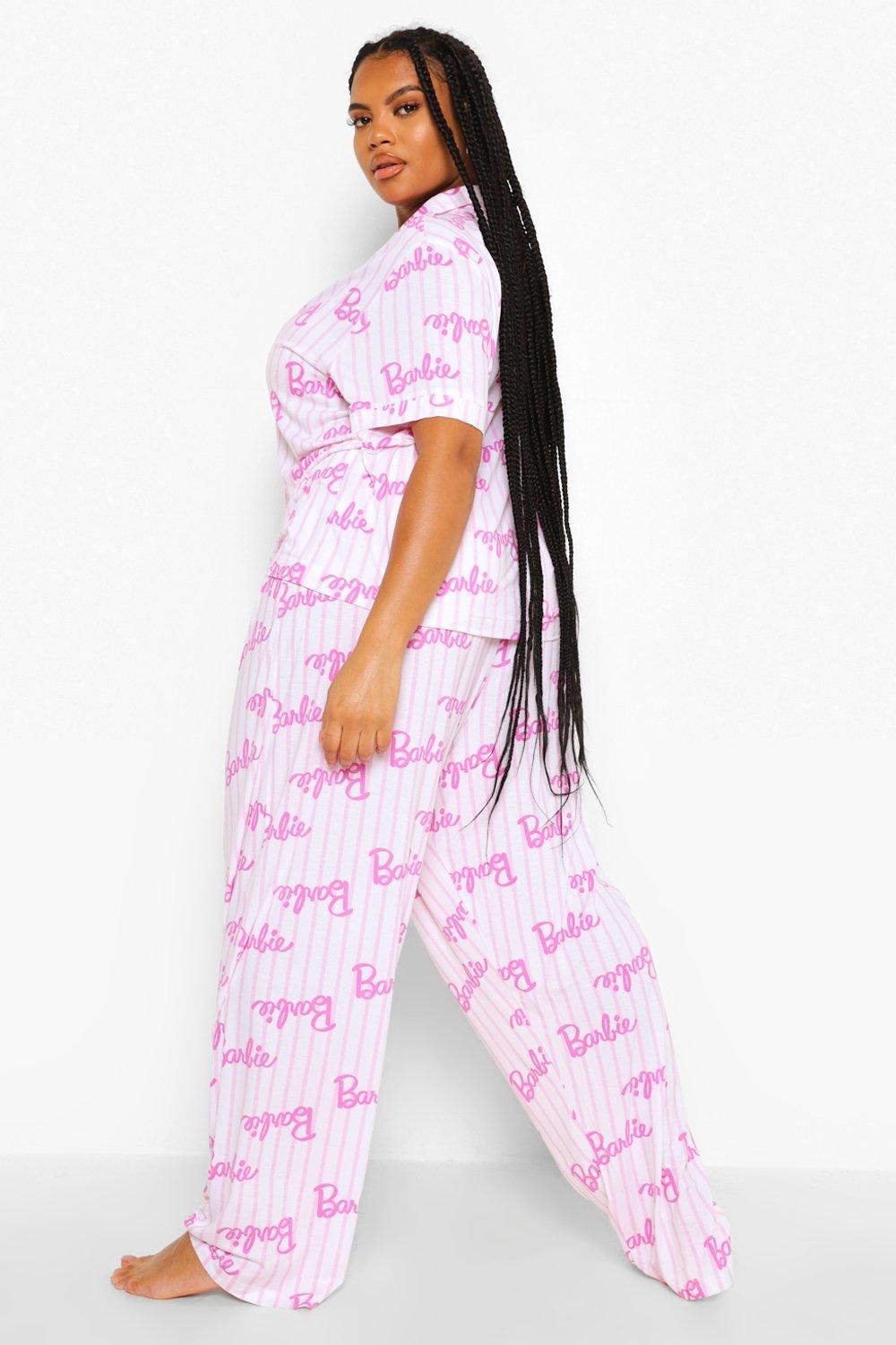 Plus Size Barbie® Pajama Short Sleeve Tee and Pajama Jogger Set