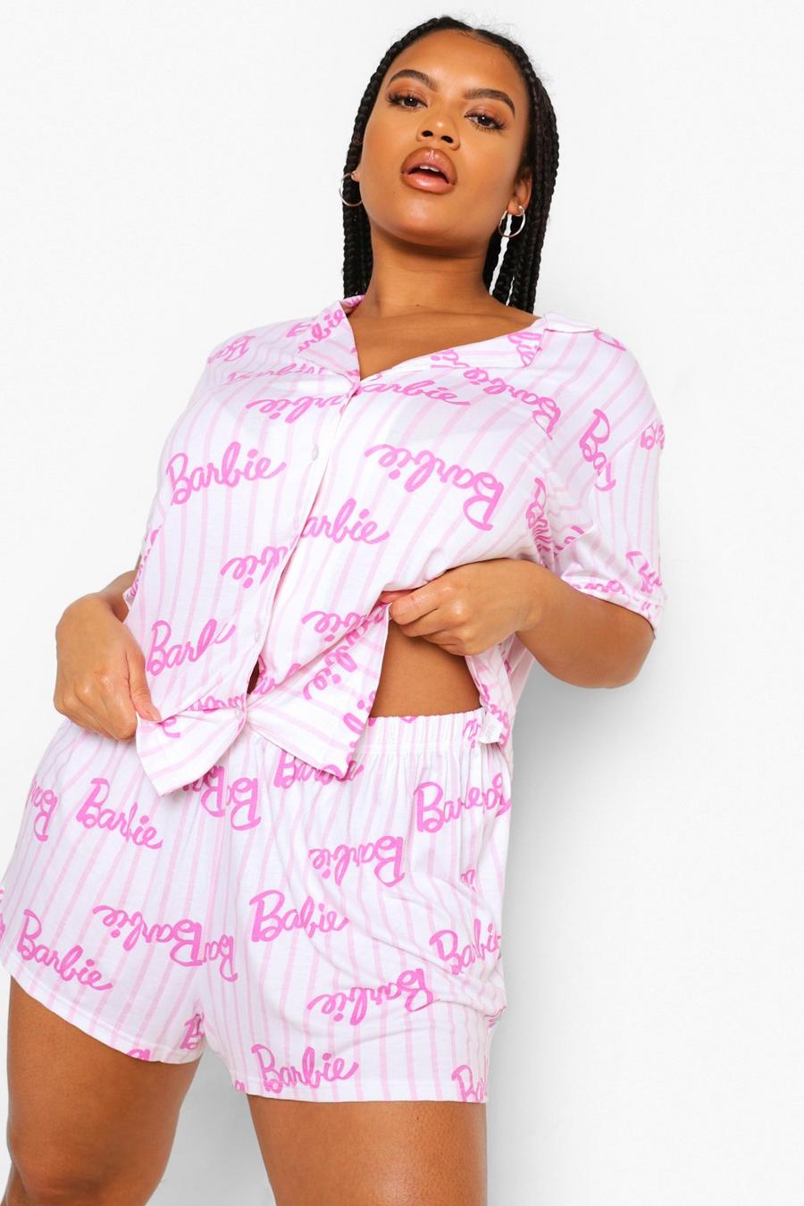 Plus Barbie Mix & Match Pyjama-Shorts, Rosa image number 1