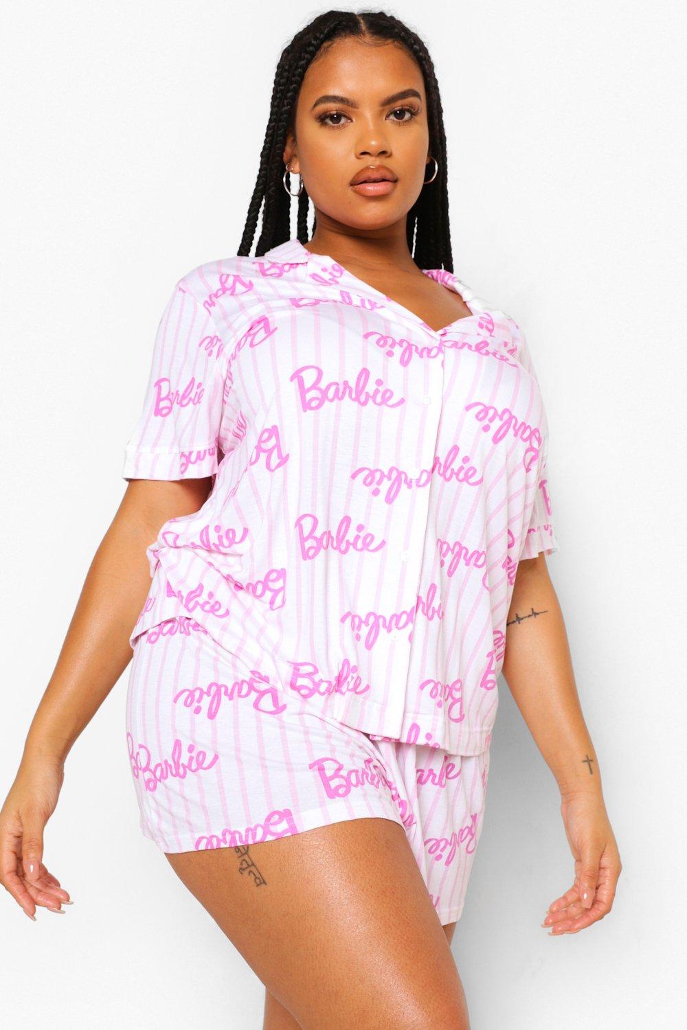 Plus Barbie Mix And Match Pyjama Shorts boohoo