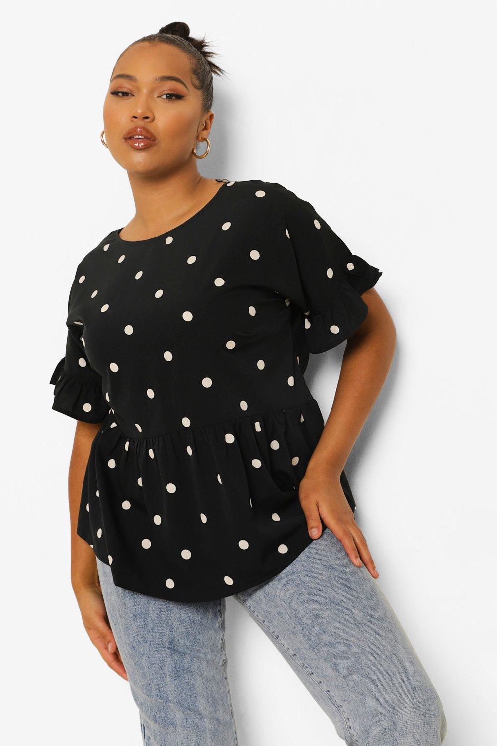 polka dot smock top