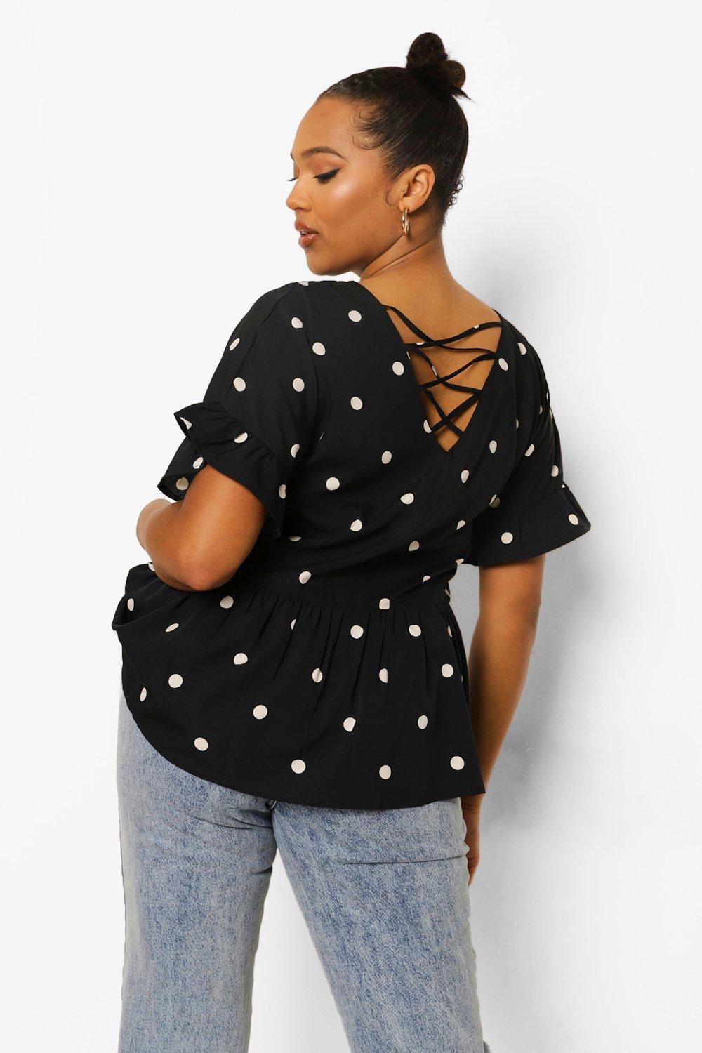 Plus Eyelet Puff Sleeve Smock Top