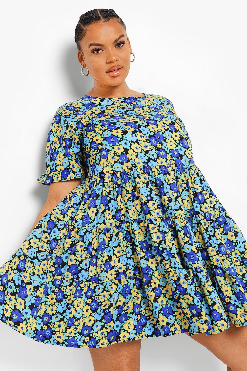 Floral smock clearance dress