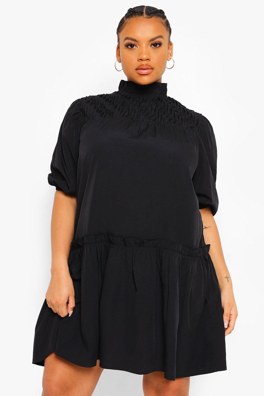 Frill high neck dress sale