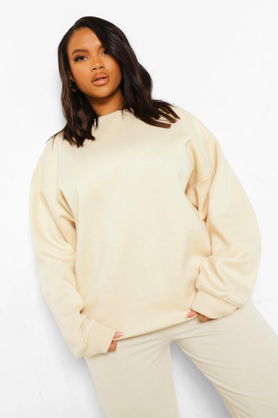 Ecru Plus - Oversize sweatshirt med fleecefoder image number 1