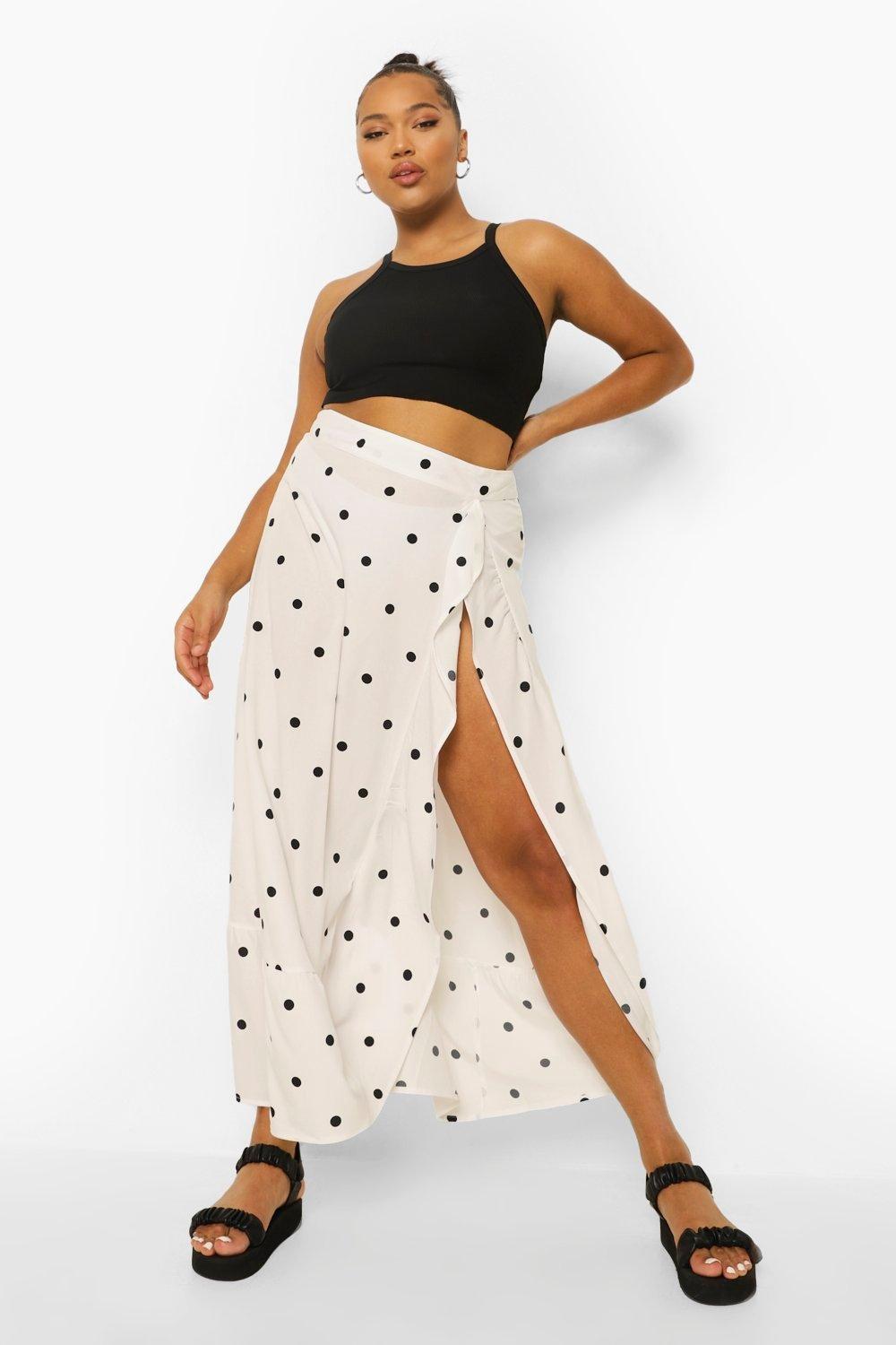 Polka dot skirt outlet boohoo