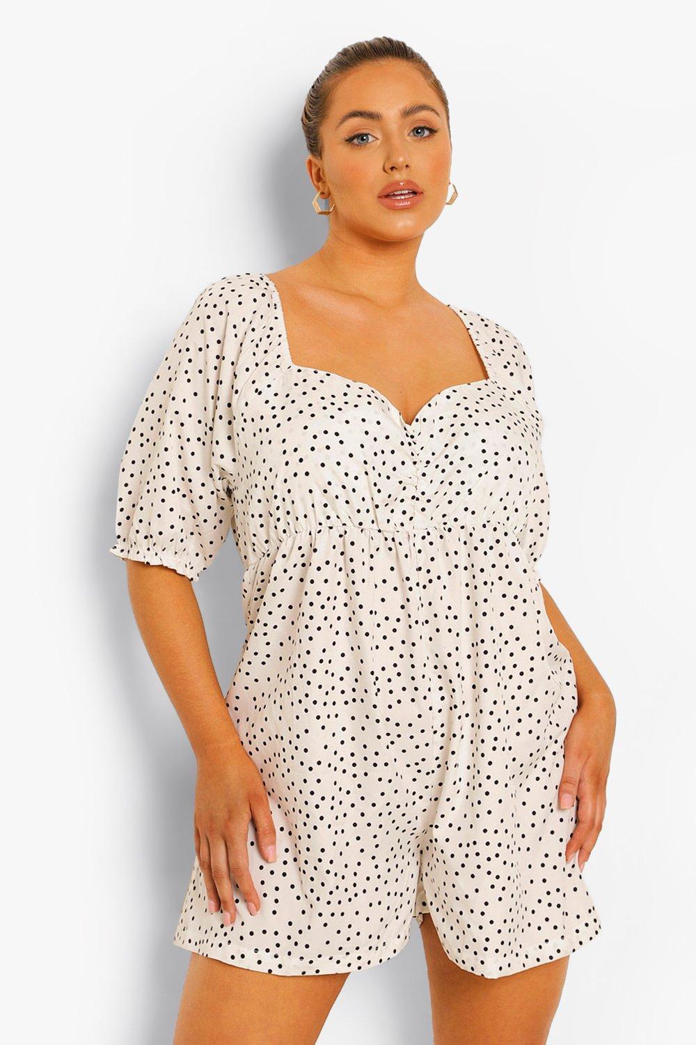 polka dot playsuit boohoo