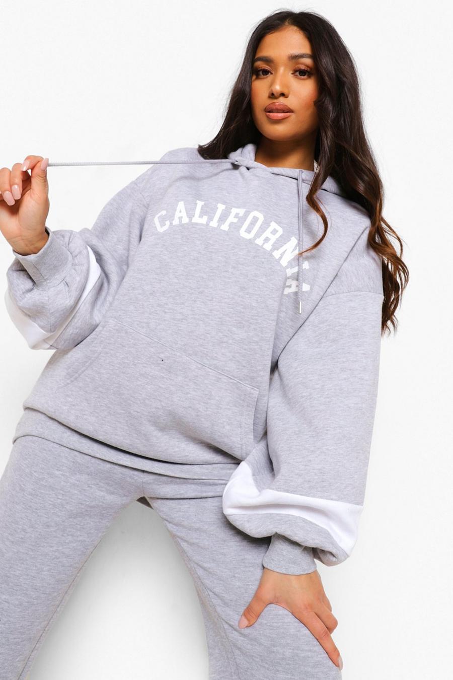 Grey marl Petite - "California" Oversize hoodie image number 1