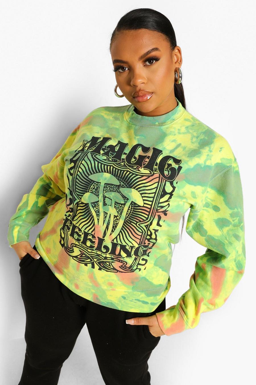 Grande taille - Sweat tie-dye Magic Feeling, Bright pink image number 1
