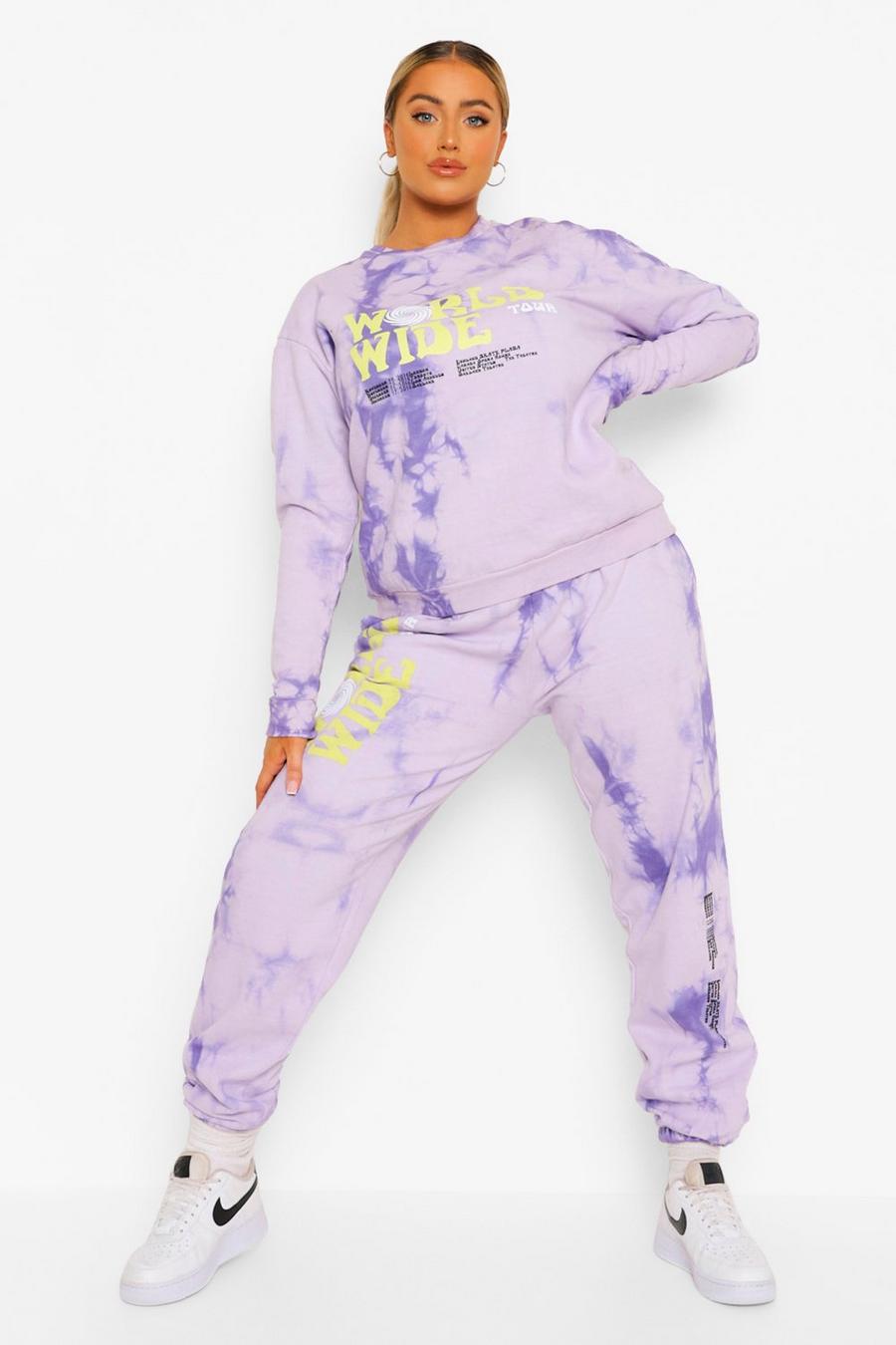 Electric lilac Plus Acid Tie Dye Worldwide Joggers image number 1