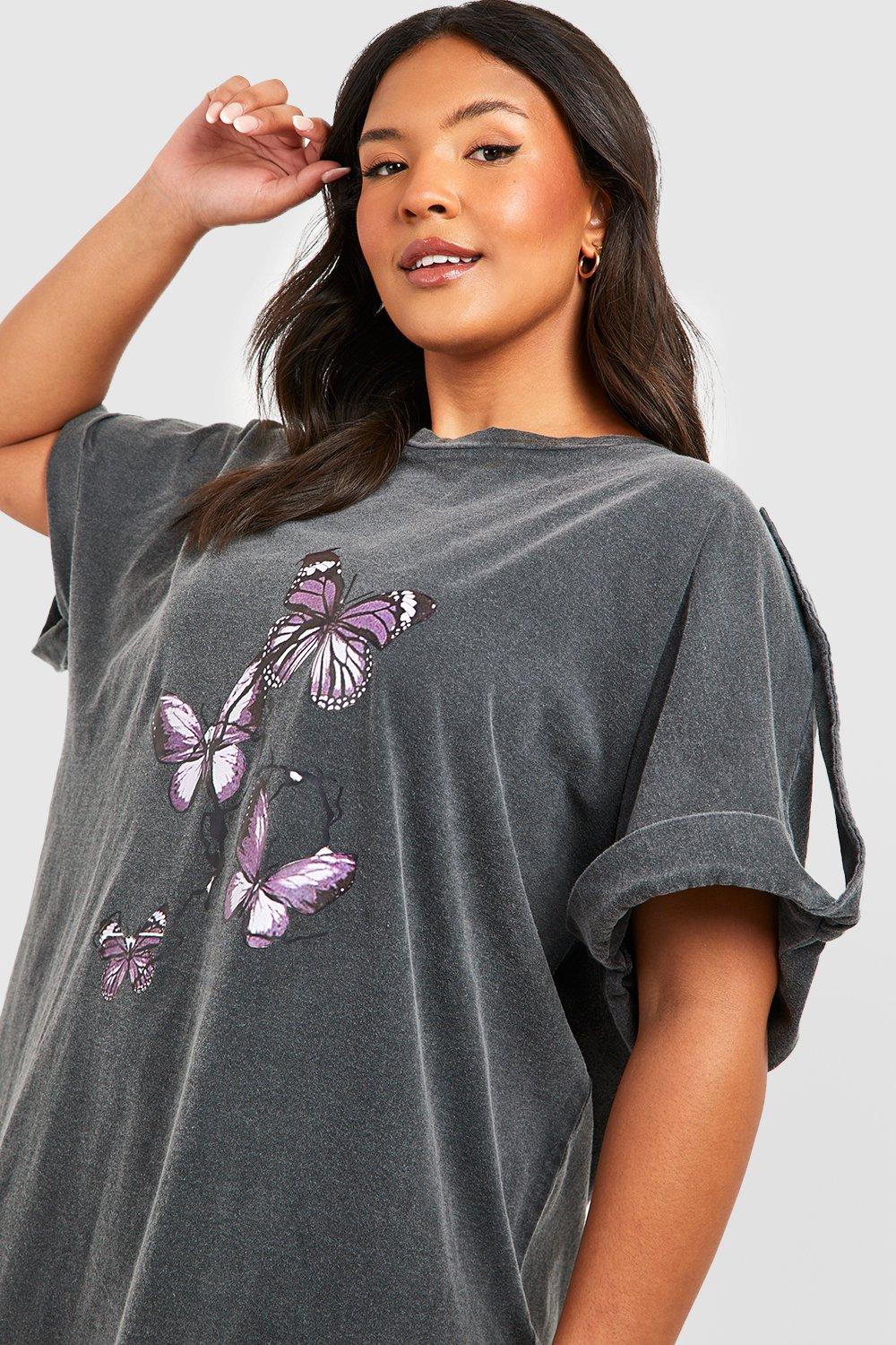 Plus Charcoal Acid Wash T-Shirt, Plus Size