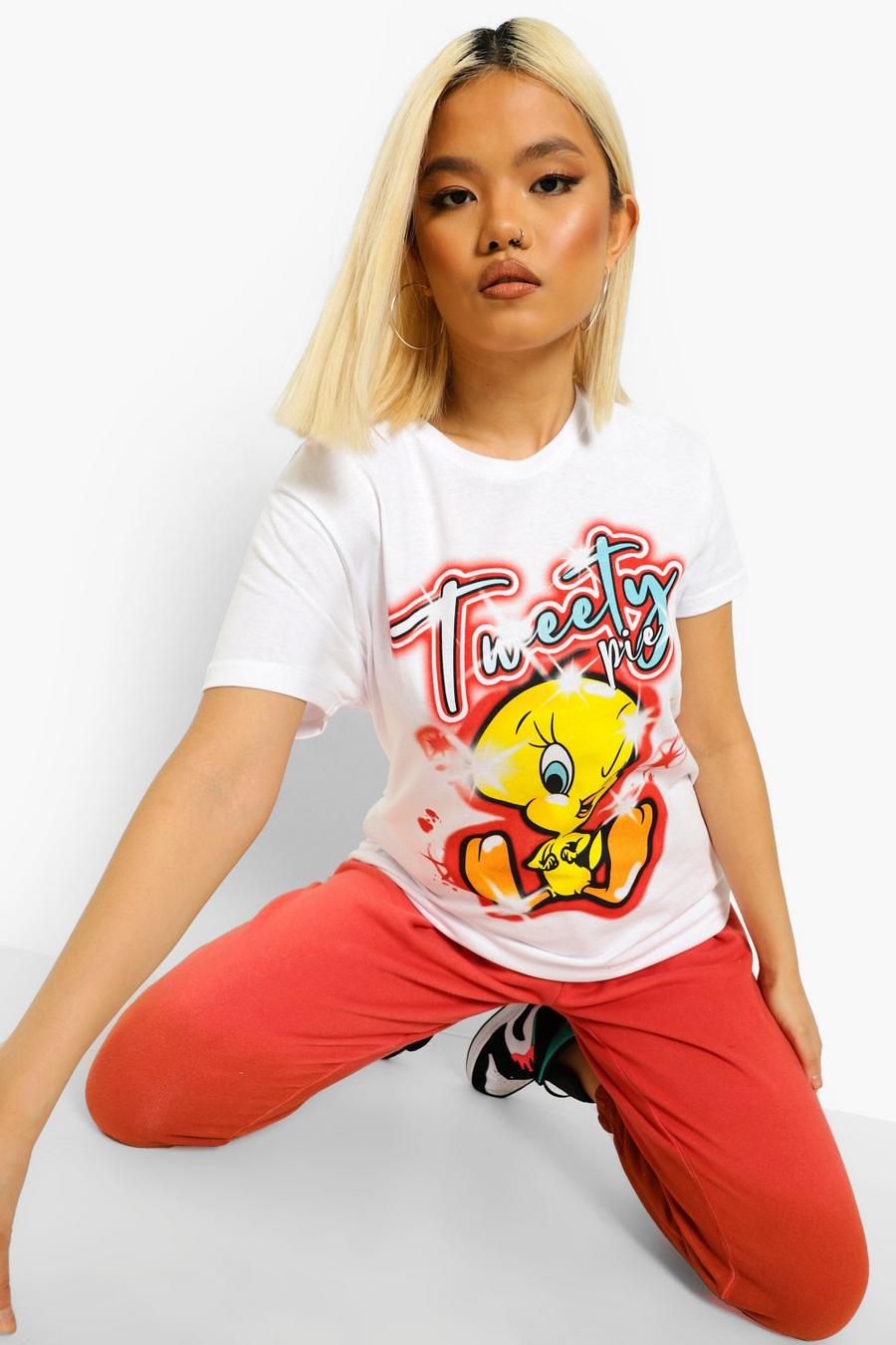 T-shirt Petite con stampa ufficiale di Titti e scritta Tweety Pie , Bianco image number 1