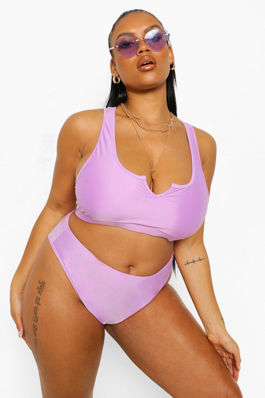 Lilac Plus Essentials Bikini Top Met Halsinkeping image number 1
