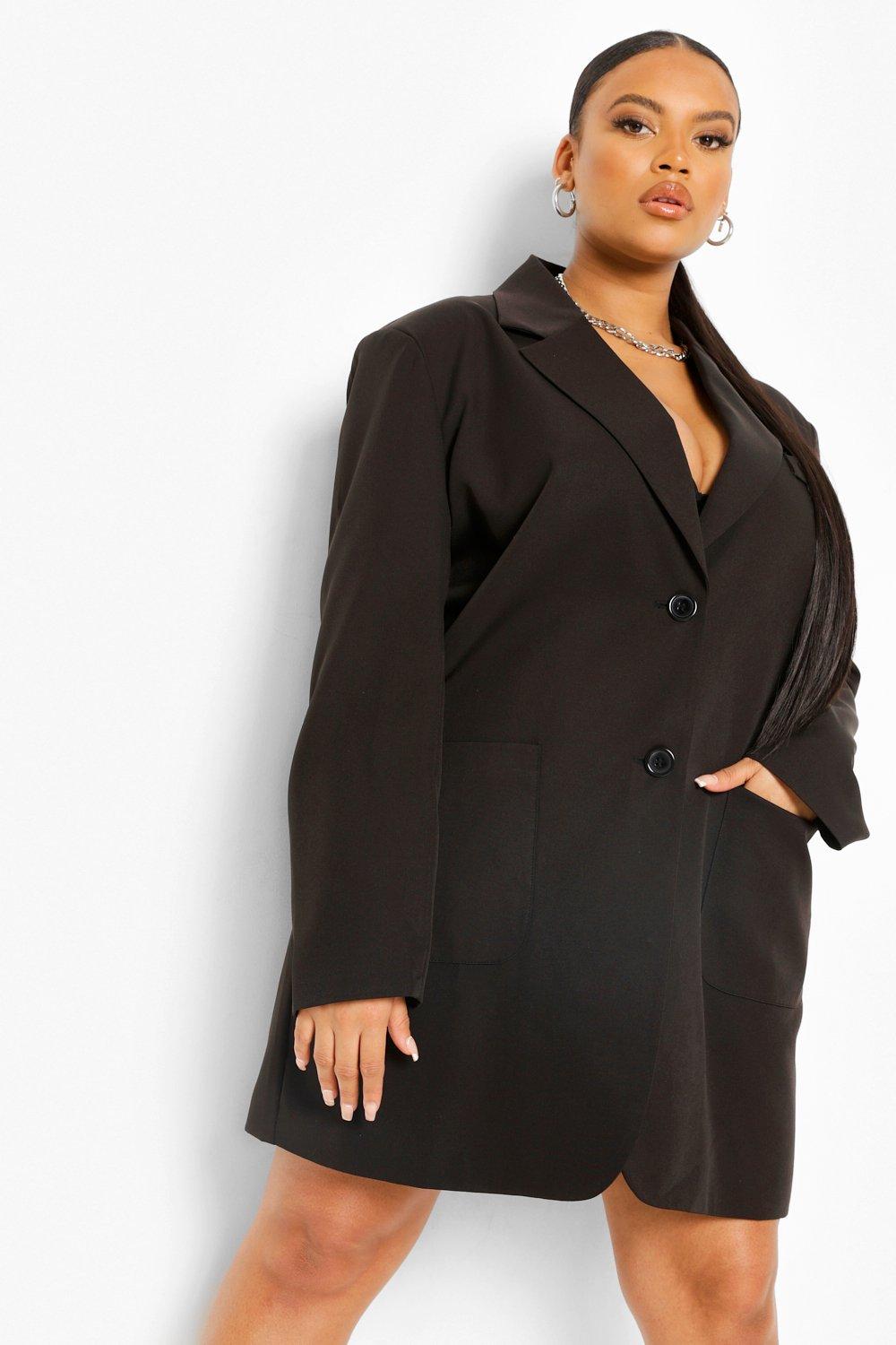 Boohoo black hot sale blazer dress