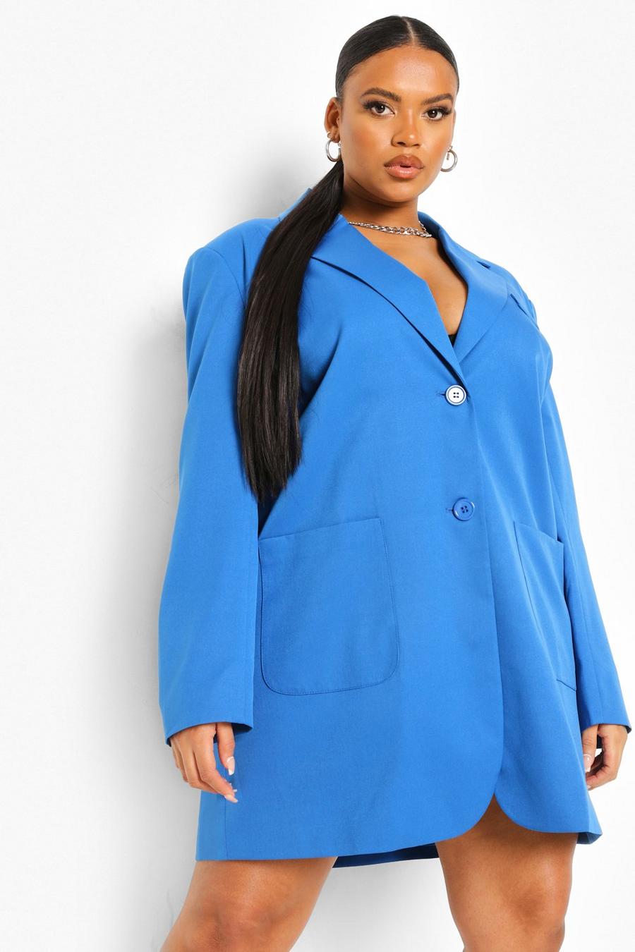 Blue Plus Oversized Blazer Dress image number 1